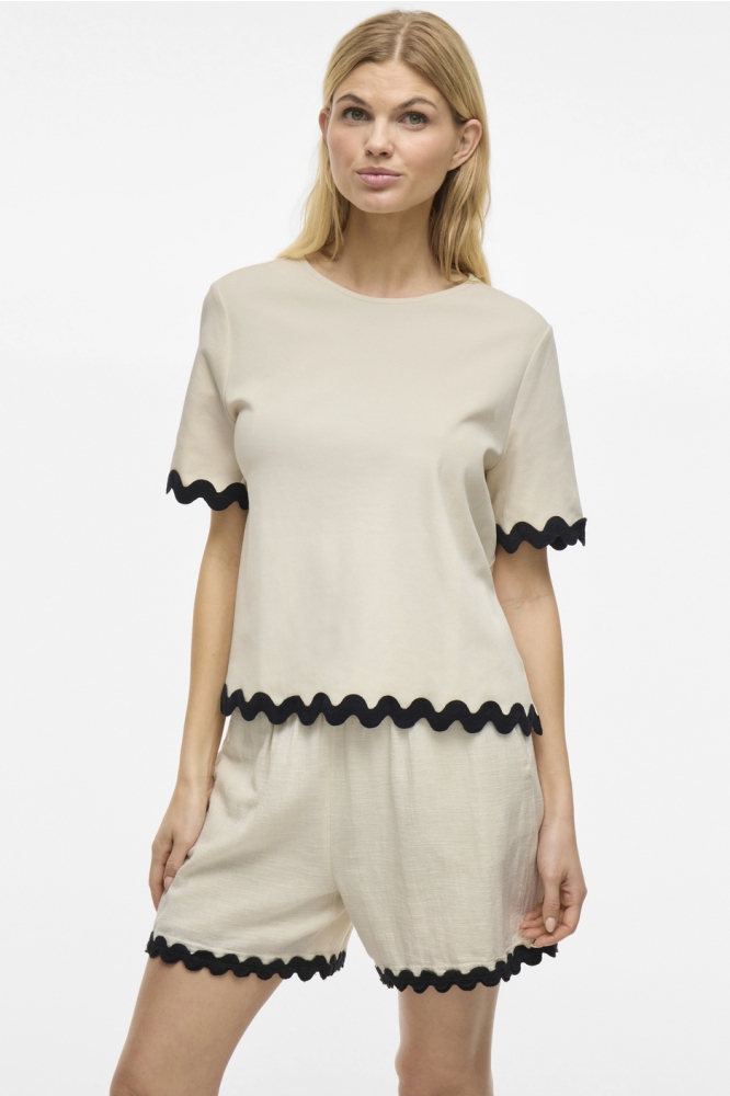 VICALISA O-NECK 2/4 TOP 14106763 BIRCH/BLACK BEAUTY